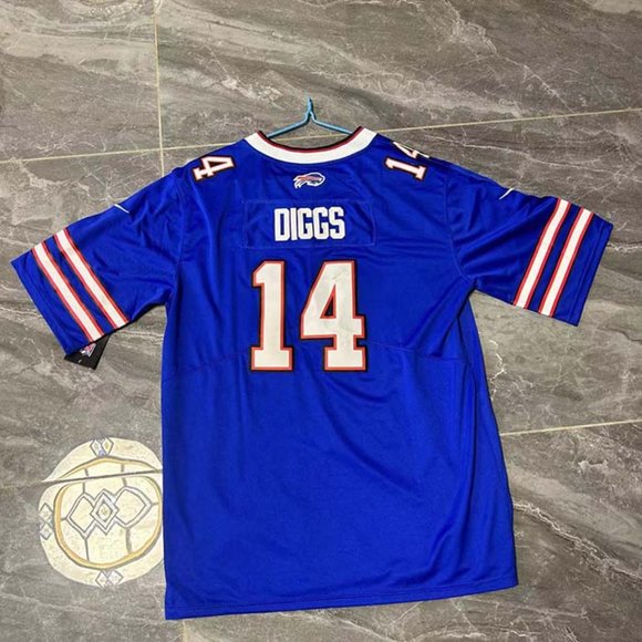 Football Uniform 14# Diggs Jersey NFL Blue Bills - Picture 2 of 9